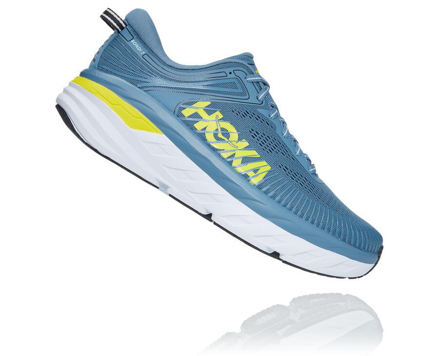 Tenis Hoka One One Hombre Azules - Bondi 7 - BPOU18932